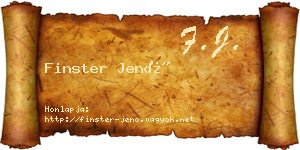 Finster Jenő névjegykártya